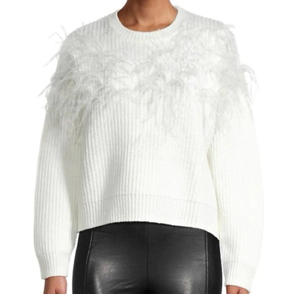 Cinq à Sept Feather-Trim Sweater